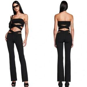 I.AM.GIA  Black Hip Cut Out Crossover Flared Knit Mid Rise BRAND NEW W/Tags smal